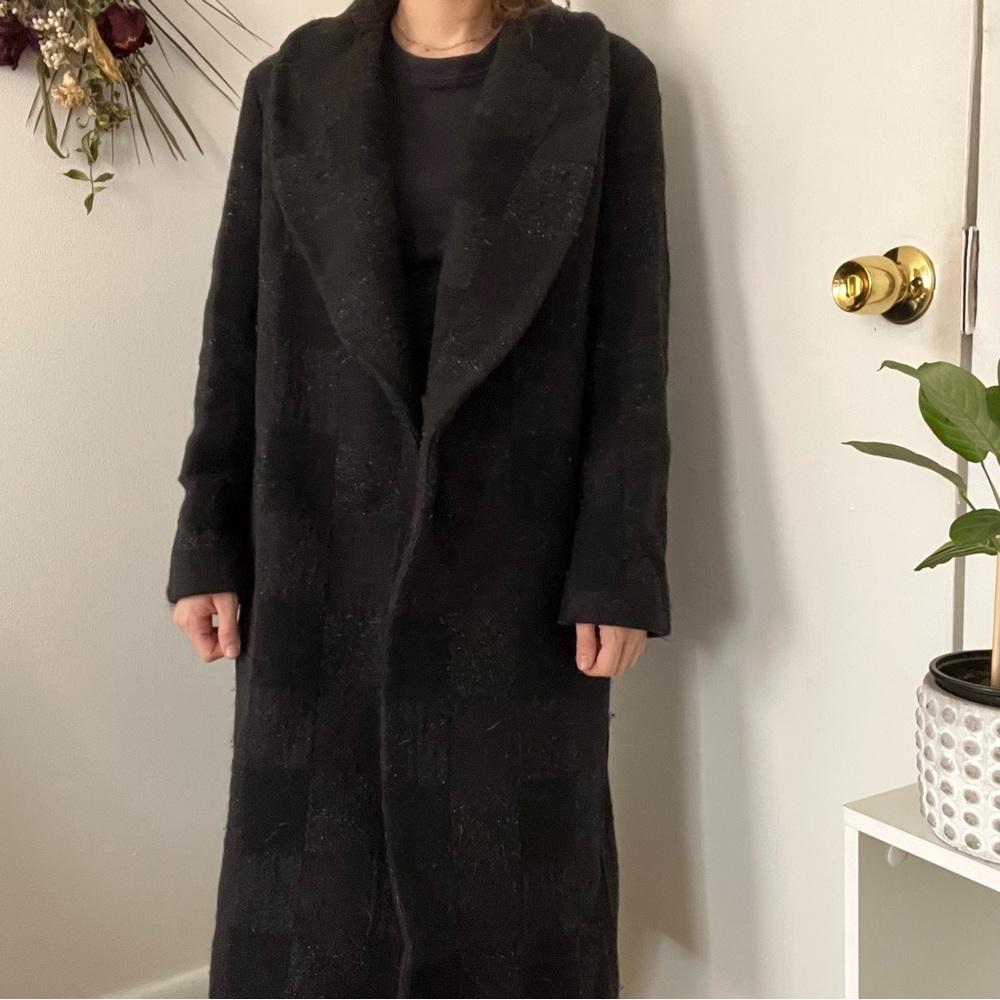 Club Monaco black wool trench coat